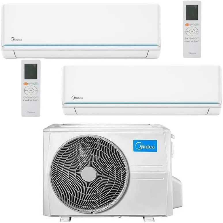 Ar condicionado R32 M2OE-18HFN8, Ao ar livre, Inversor, ar condicionado duplo 9 + 9 Midea DC Inversor R32 A++A+ M2OE-18HFN8 Line 2024 WI FI pronto com unidade