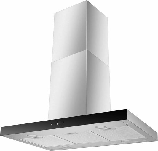 Respekta CH44199Ix-21 exaustor, 90 cm, 631, 7 m3/h, 63 dB, classe energética A, capa de cozinha, drenagem e reciclagem, aço inoxidável