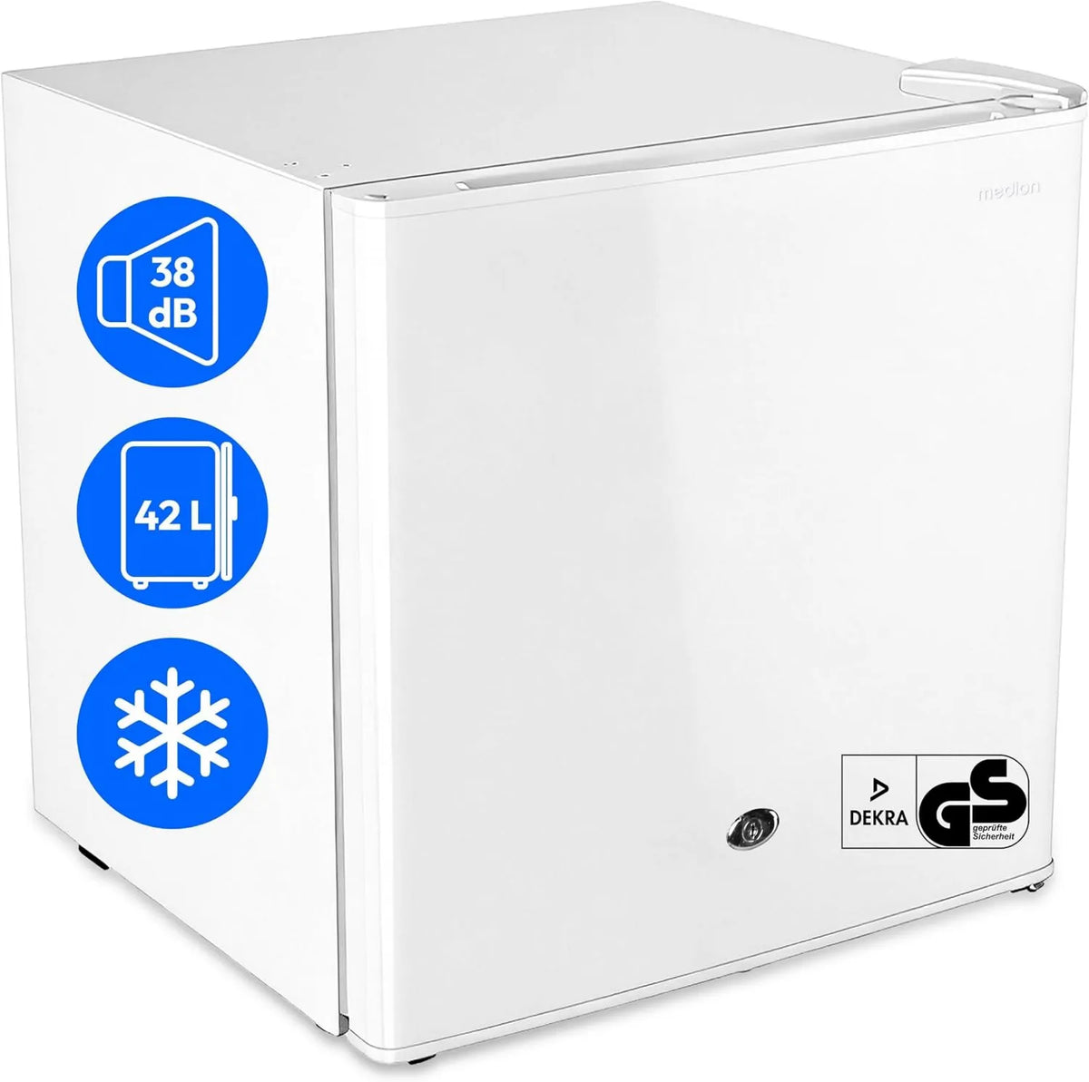 MEDION Congelador, 42 L, silencioso, camping, MD 370001, bebidas de alimentos gelados, porta reversível