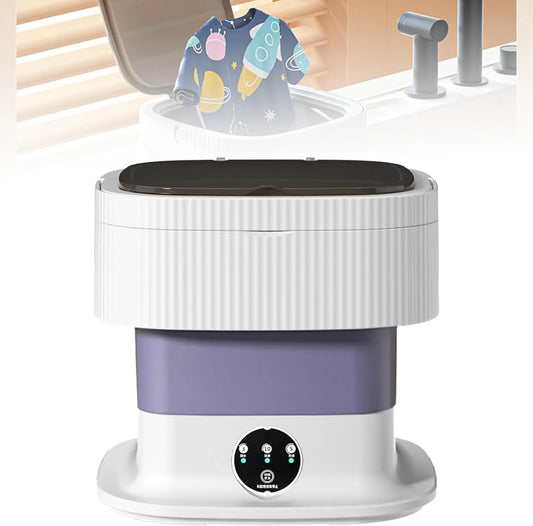 Generic Máquina de lavar roupa, 10 L, portátil, ideal para lavar roupa interior e meias, perfeito para roxo