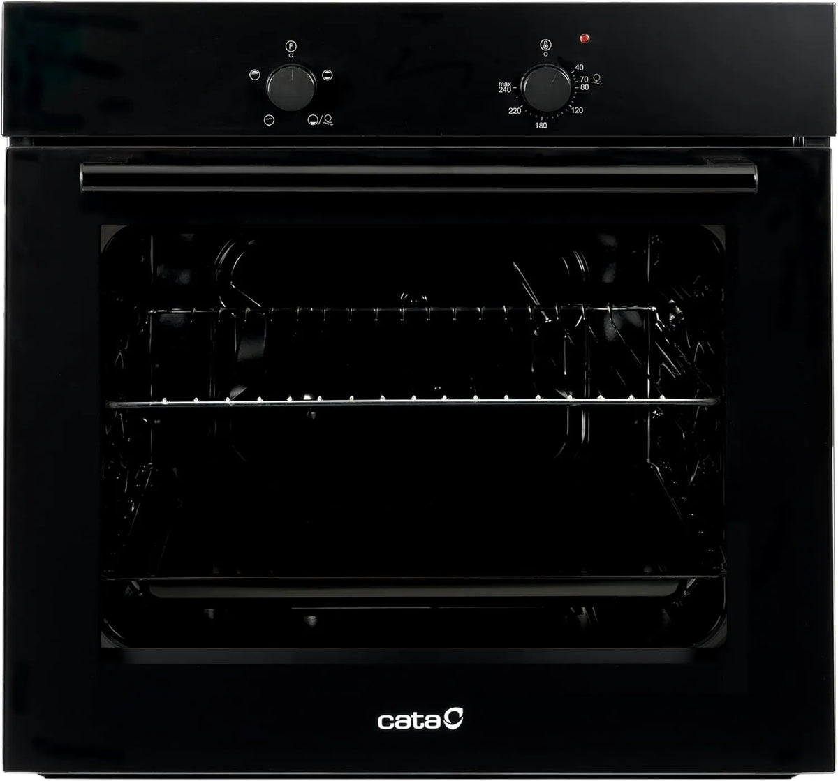 CATA Forno elétrico, 60 cm, 62 L, 4 programas, aço inoxidável, preto, Cata Quatro estática SES 6004 BK 4 funções vidro completo