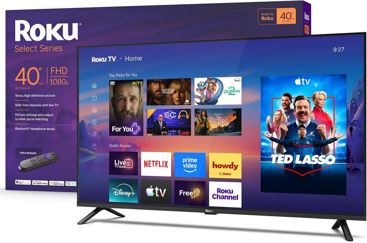 Smart TV 1080p, 40 polegadas, TV, Wi-Fi, Bluetooth, Full HD, 2026, Roku Smart TV, com Wi-Fi, com controlo de voz, ecrã plana, esportes e