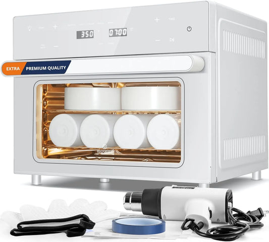 Forno elétrico, 1800 W, 110 V, OMPERIO 32Qt, 1 pistola de ar quente, 25 mangas retráteis, forno de convecção para copos, tigelas, copos