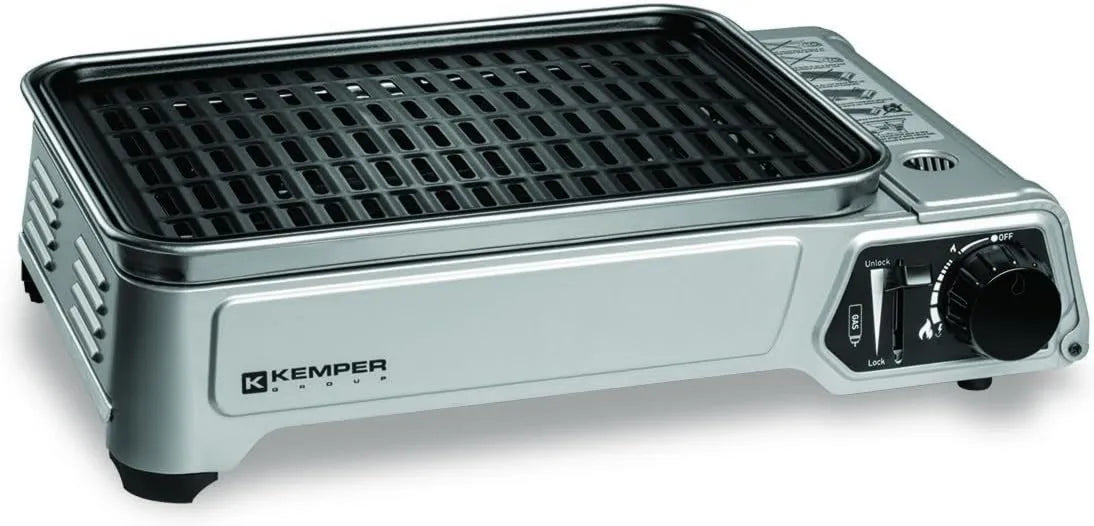 Produto Churrasco a gás portátil 1,9 KW Placa anti-adesiva compacta Varanda Terraços Mesa de Camping, Kemper