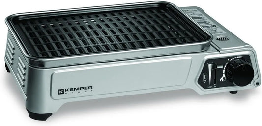 Produto Churrasco a gás portátil 1,9 KW Placa anti-adesiva compacta Varanda Terraços Mesa de Camping, Kemper