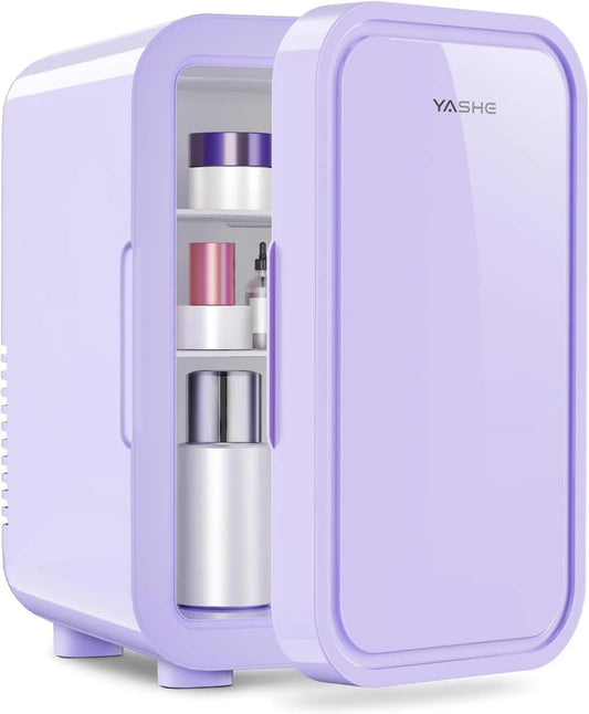 Frigorífico litros, 6 L, 240 V, portátil, DC, YASHE Mini frigorífico, cuidados com a pele, bebidas, escritório, dormitório e carro, roxo