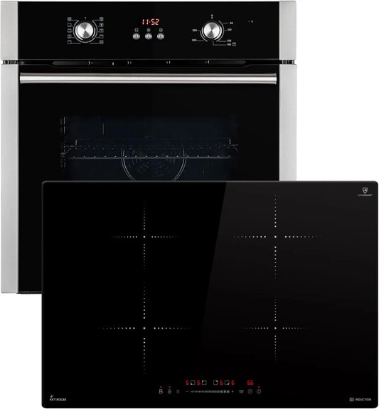 KKT KOLBE Cozinhador com forno BO8805SS IH87704RL, 60cm, encastrado, temporizador, trava, grelha, temporizador automático, SET8805IH877RL, Ar quente, Vidro duplo