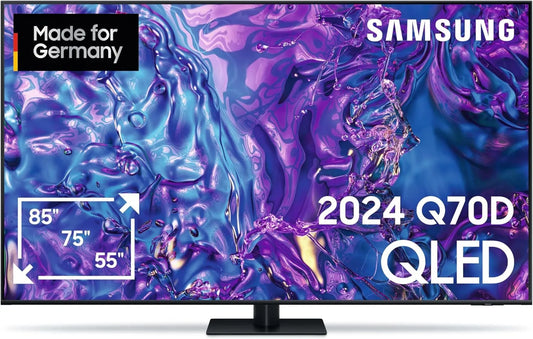 Samsung Q70D Smart TV, 55 polegadas, 120 Hz, TV, 4K UHD, QLED, Tizen OS, GQ55 ATxZG, Motion xcelerator 120Hz, AI Upscaling, modelo alemão