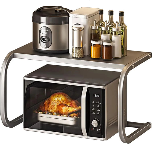 Generic Microondas, aço inoxidável, cinza, aço carbono Turdy prateleira forno de microondas com duplo suporte aço inoxidável para forno elétrico
