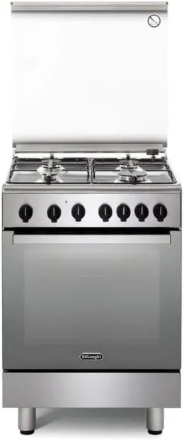 De'Longhi A partir'Longhi Forno elétrico, 60 cm, classe energética E, grelha, aço inoxidável, DGx 64 LSG Cozinha a gás, cor de aço inoxidável, 4 queimadores, linha de design