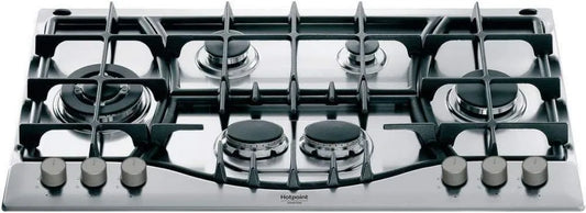 Produto Hotpoint Ariston PHN 961 TS, Ix, HA Mesa de cozinha em aço inoxidável com grades de ferro fundido 90 cm