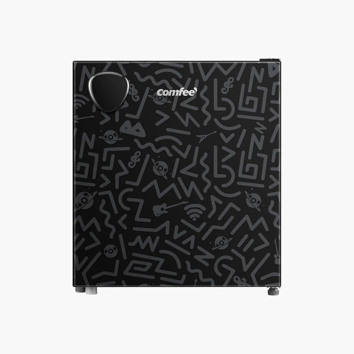 Congelador, 43 L, preto, Comfee' 43L Mini frigobar, Frigorífico pequeno com caixa de refrigeração, temperatura ajustável, pés ajustáveis e porta reversível