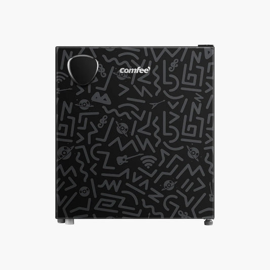 Congelador, 43 L, preto, Comfee' 43L Mini frigobar, Frigorífico pequeno com caixa de refrigeração, temperatura ajustável, pés ajustáveis e porta reversível