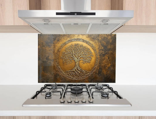 My Photostation.com Utensílios de cozinha com forno, 90 x 60 cm, instalação de parede, proteção de parede para fogão, Myphotostation Credence em vidro temperado para fogão