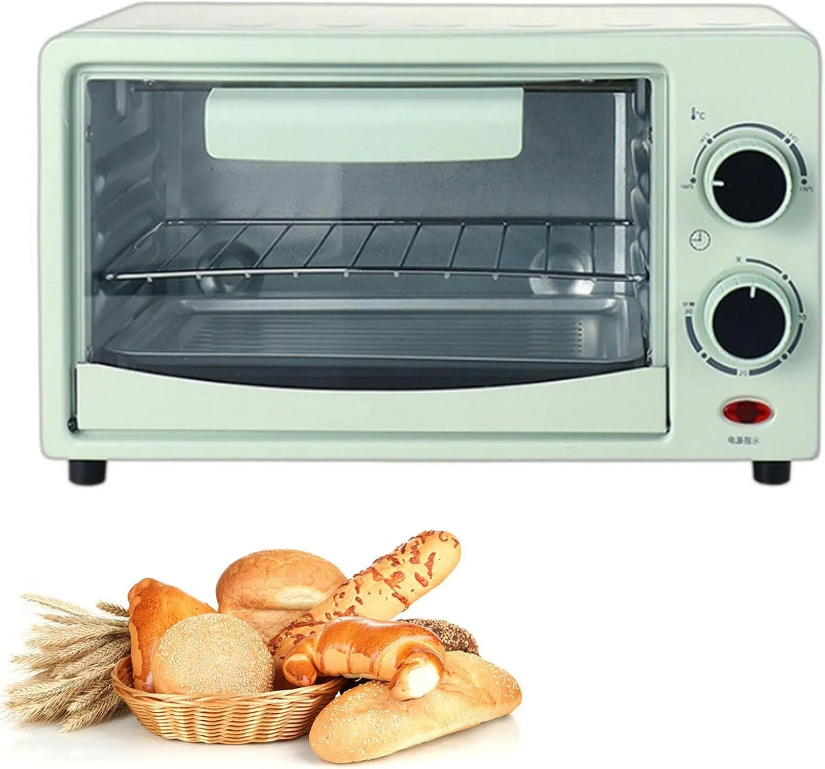 Generic Forno elétrico, 12 L, 0 a 230 °C, grelha, restaurante, 2 zonas de temperatura, torradeira para Convecção e pastelaria com Temperatura ajustável 0 a