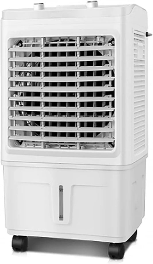 Generic Ventilador, 40 L, portátil, industrial, 3 velocidades, oscilação, tanque grande, climatizador por evaporação 3 em 1, botão de controlo