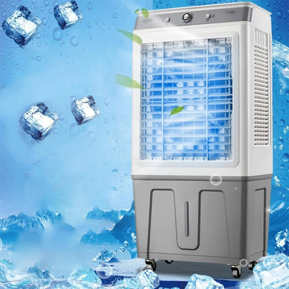 RR-YRL Ar condicionado, 5000 m3/h, Industrial, 3 velocidades, Grande volume de ar doméstico De 5000M3, Painel de vidro, Ventoinha de refrigeração móvel
