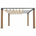 Metalowa pergola ogrodowa z kremowym daszkiem 300x300 cm
