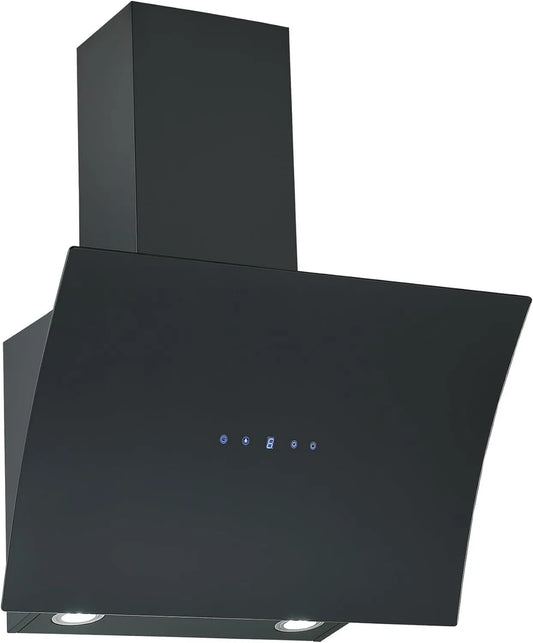 Respekta CH55060SA exaustor, 60 cm, 63 dB, capa de cozinha, inclinada, aço inoxidável, preto, 42-63 dB, função de extração e reciclagem