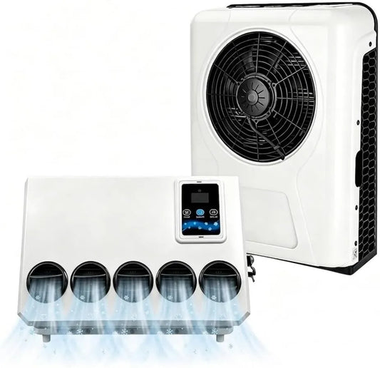 EMENDEN Ar condicionado, 12 V, Inversor, camping, branco, autocaravanas, 12V, arrefecimento rápido, Baixo ruído para caminhões, autocarro, pickups, semi-reboques