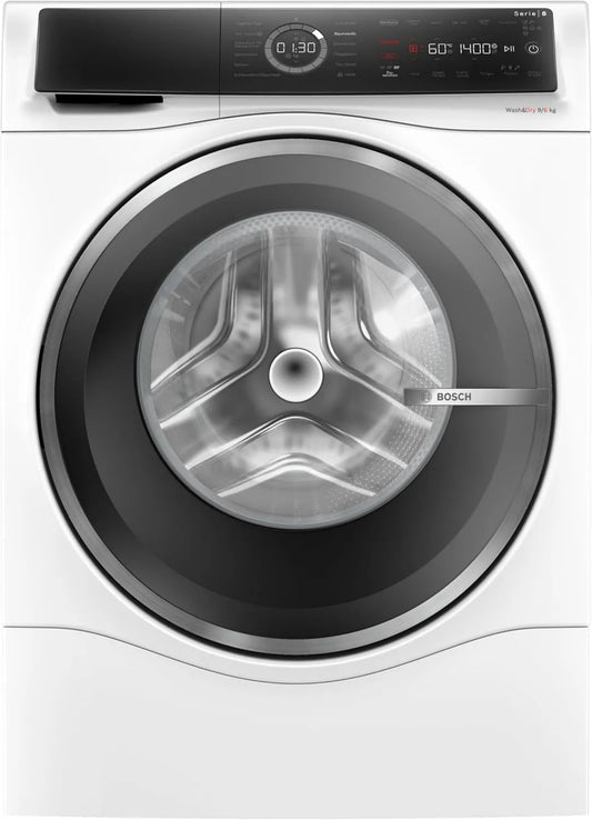 Bosch WNC244070 Máquina de lavar roupa, 60 cm, 6 kg, máquina de lavar roupa, secador, Home Connect, silencioso, branco, 1400 tr, min, EcoSilence Drive, Iron Assist