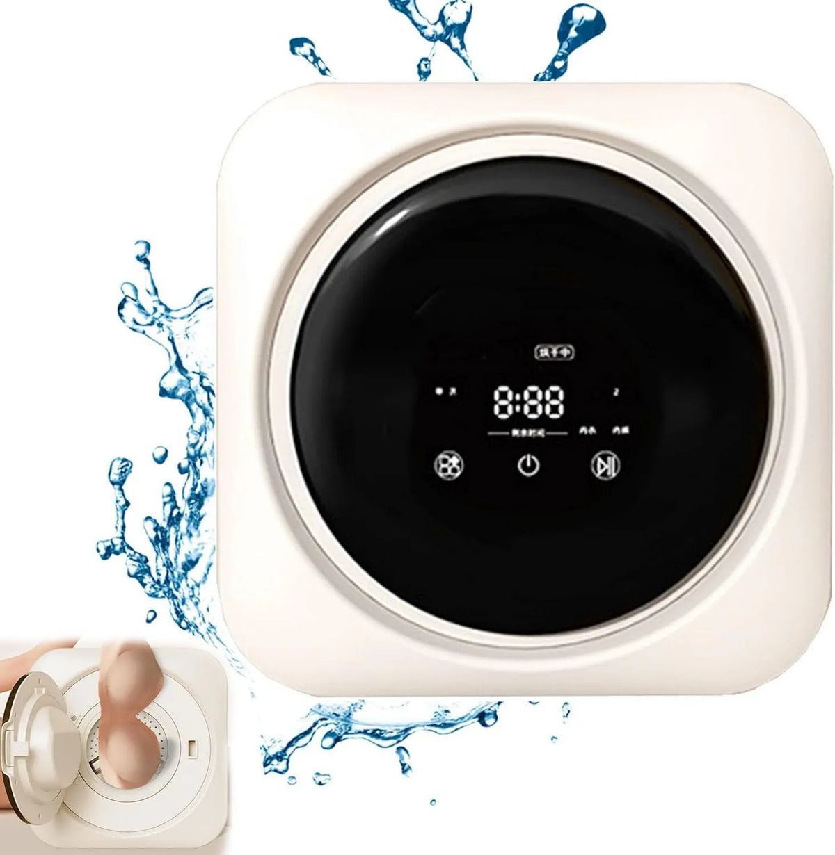 guoyjmm Máquina de lavar, 5 L, instalação de parede, para Apartamentos e Espaços Pequenos, Mini Máquina de Lavar Automático 3, 5L, Lavagem Inteligente e Secagem