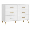 Komoda z 6 szufladami MDF Biała 120x40x75 cm
