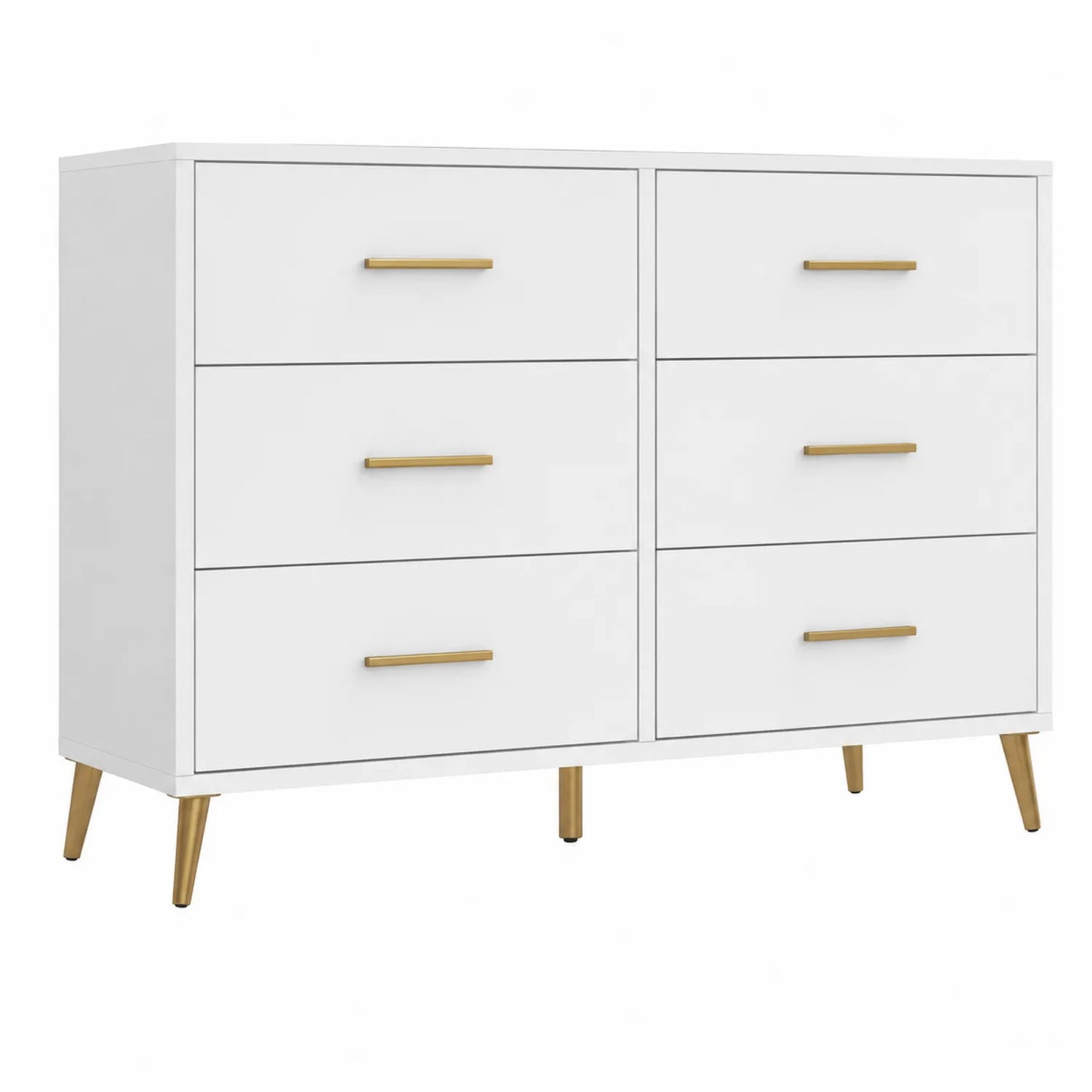 Komoda z 6 szufladami MDF Biała 120x40x75 cm