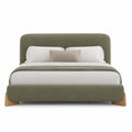 Łóżko tapicerowane z oparciem zielone 200x160 cm