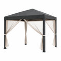 Altana ogrodowa aluminiowa z siatką 3x3 m Antracytowa/Beżowa