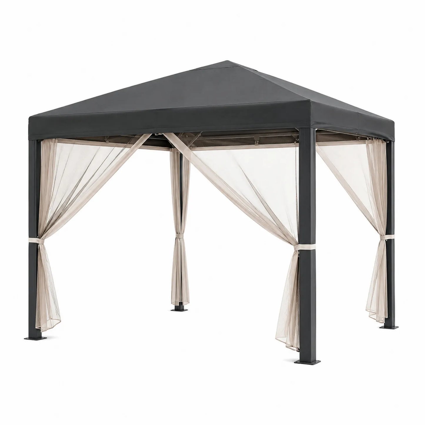 Altana ogrodowa aluminiowa z siatką 3x3 m Antracytowa/Beżowa