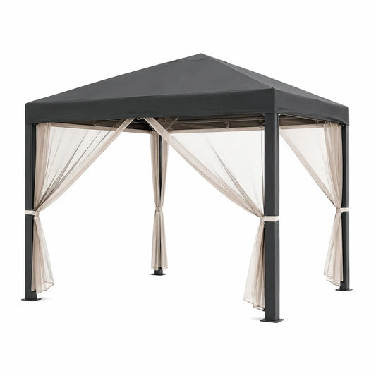 Altana ogrodowa aluminiowa z siatką 3x3 m Antracytowa/Beżowa