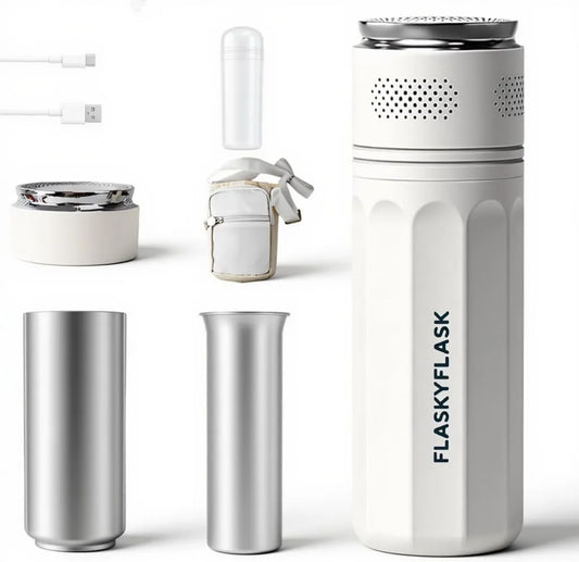 flaskyflask Frigorífico elétrico, 2 a 8 °C, USB, ecrã LCD, transporte de insulina e medicamentos, mini frigorífico portátil, branco, TSA certificado para diabéticos
