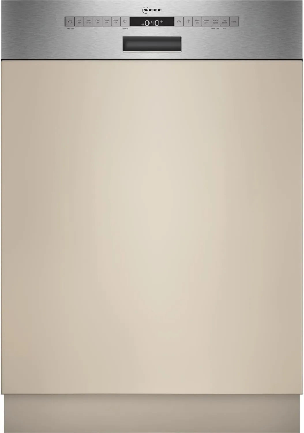 Neff S145EAS16E Máquina de lavar loiça, 60 cm, cesta de talheres, silencioso, limpeza poderosa com cabeça 70 °C, N 50, parcialmente encastrado, feito de