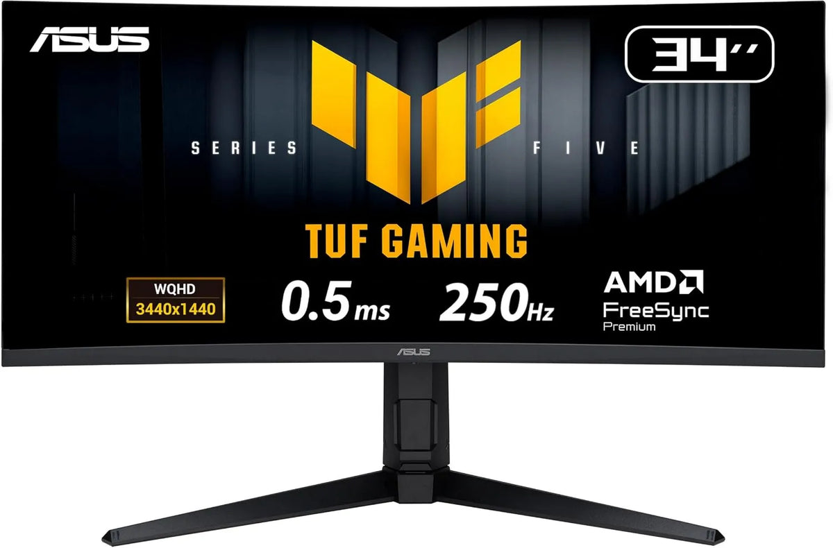 Monitor ASUS VG34WQML5A 1440p, 34 polegadas, 0,5 ms, 250 Hz, configuração de jogo, laje IPS, ecrã PC, DisplayHDR 400, 95% DCI-P3, IPS rápido, para PS5