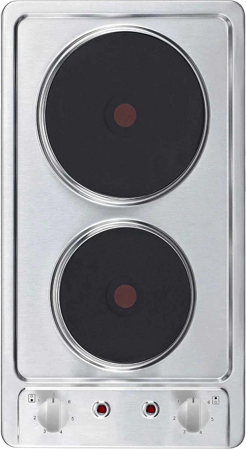 Respekta 9111EN Placa de cozinha, 29 cm, encastrada, aço inoxidável, 6 níveis de potência, Pronto para usar, Placas de cozinha Respekta Domino