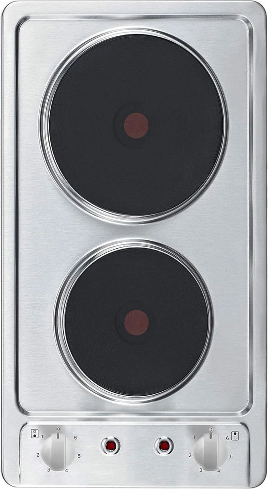 Respekta 9111EN Placa de cozinha, 29 cm, encastrada, aço inoxidável, 6 níveis de potência, Pronto para usar, Placas de cozinha Respekta Domino