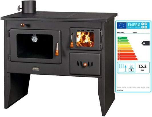 CasaNovae24 Cozinha com forno, Pretty 2P50, ferro fundido, CE certificado, Grande fogão agrícola