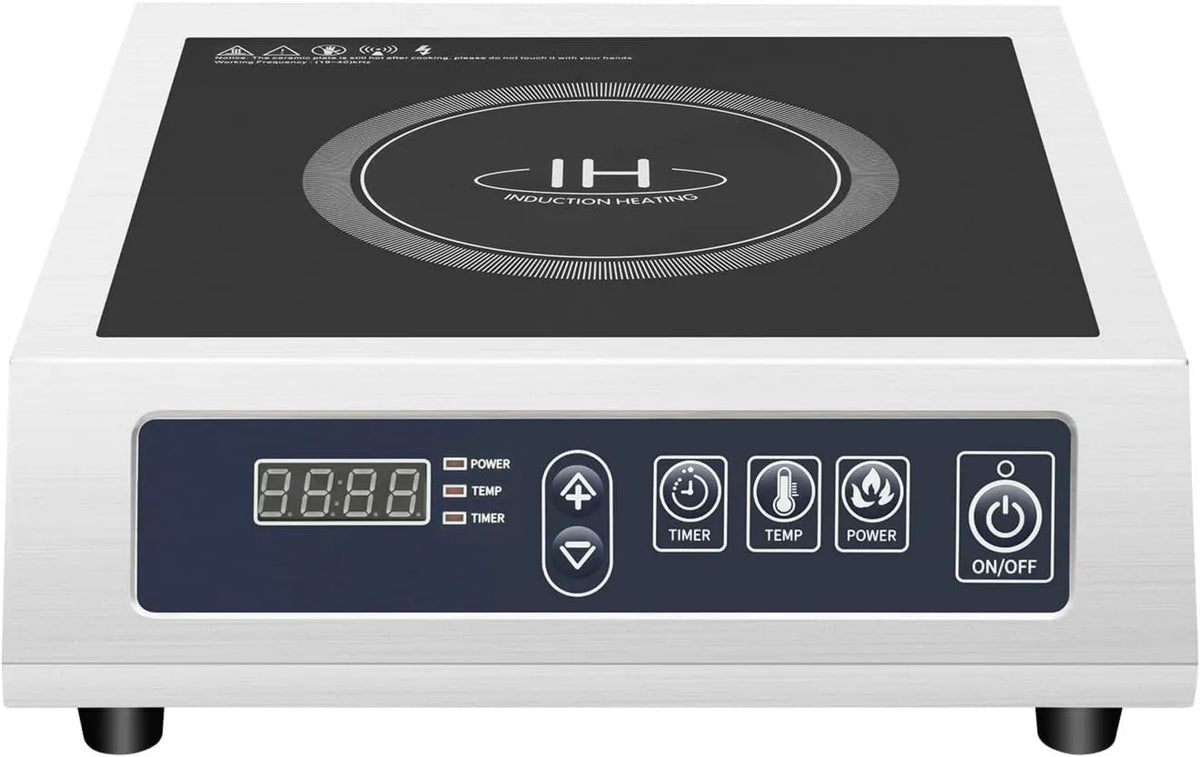 awolsrgiop Cozinhador com forno 24h, 3500 W, timer, profissional, restaurante, bobina de cobre e LED, 11 níveis, Capacidade 75 kg, 3500W fogão de indução