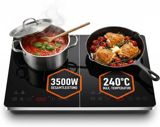 Sommertal Placa de indução, 3500 W, placa de cozinha de indução, toque, temporizador, portátil