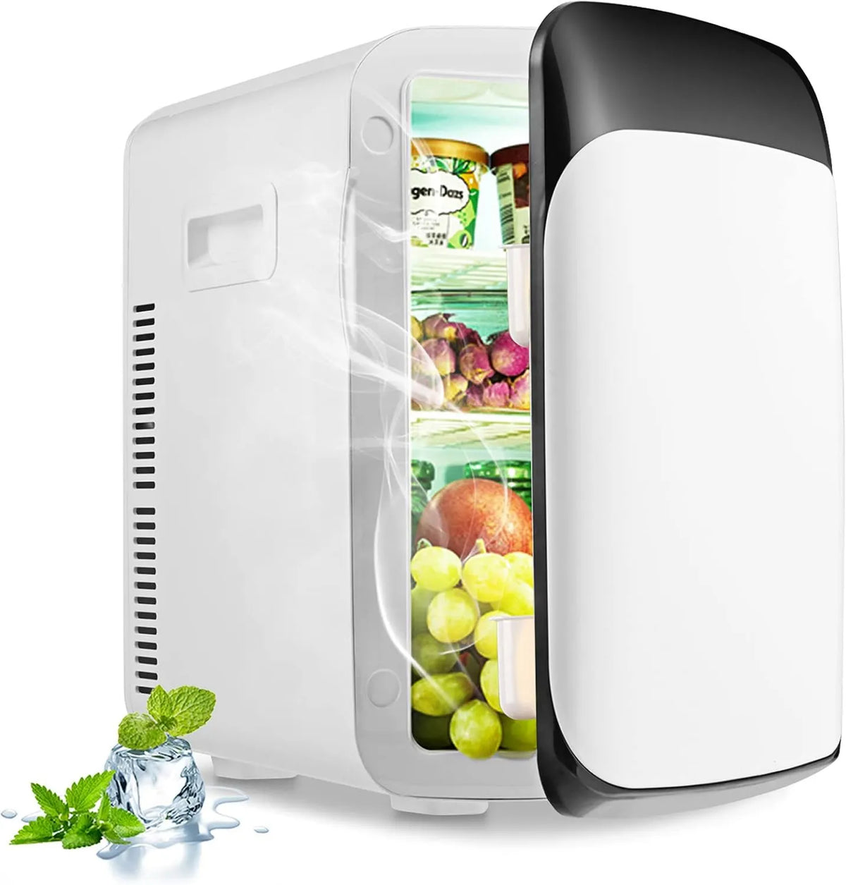 Frigorífico portátil, branco, mini-frigorífico GOPLUS, frigorífico e ruído free termoelétrico, exibição de temperatura, adequado para