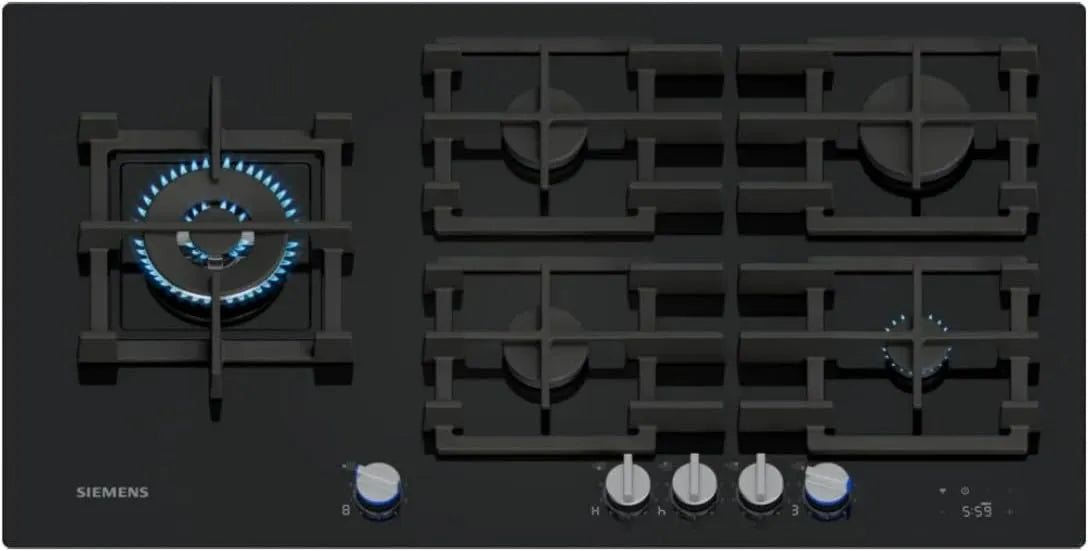 SIEMENS iQ700 ER9A6SH40 Placa de gás, 90 cm, Home Connect, removível, placa de gás, tecnologia stepFlame, cozinheiraConnect