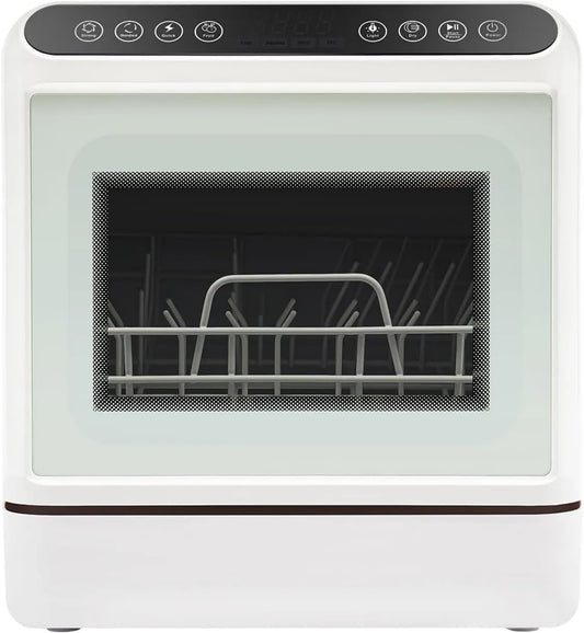 Shalmidor Máquina de lavar loiça, 5 L, 5 programas, toque, tanque grande, para apartamentos, secagem de ar quente, pequeno, economia de água
