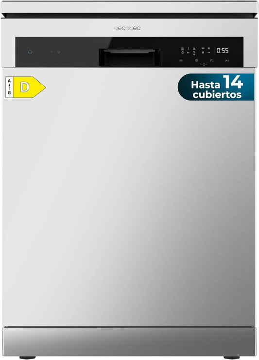 Cecotec Bolero Aguazero 6200 Máquina de lavar loiça, 60 cm, 6 programas, freestanding, aço inoxidável, 14 talheres, seco+, Turbo Dry+, meia carga