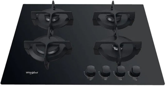 Whirlpool Modelo GOB616NB, Tabela de Cozinhação a Gás 60cm 4 zonas Negras - GOB616NB