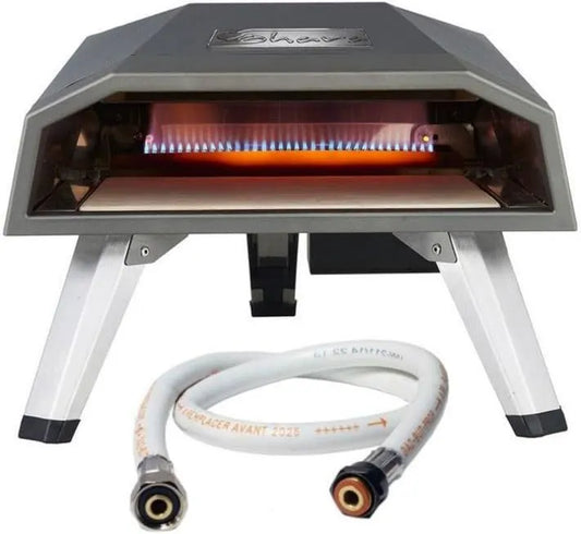 Z12 forno elétrico de pizza, portátil, exterior, Sahara - Gás Pizza Forno Z12 450°C Pedra Refractória Transportable Tubo de gás pré-montado Garantia