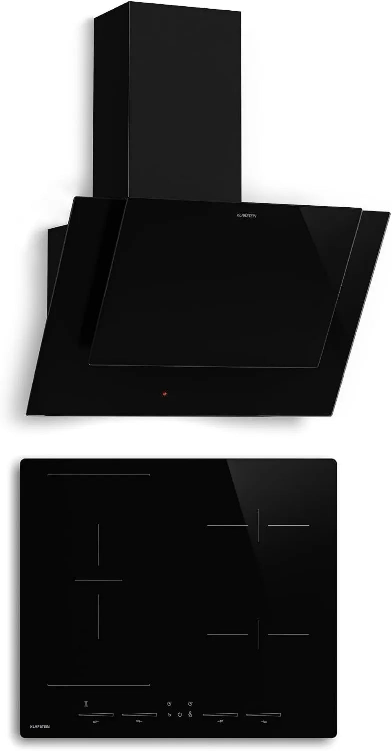 KLARSTEIN Indução placa, 60 cm, 4 lareiras, 8400 W, 631, 6 m3/h, classe energética A, mesa de indução de cozinha, Boost, toque, temporizador
