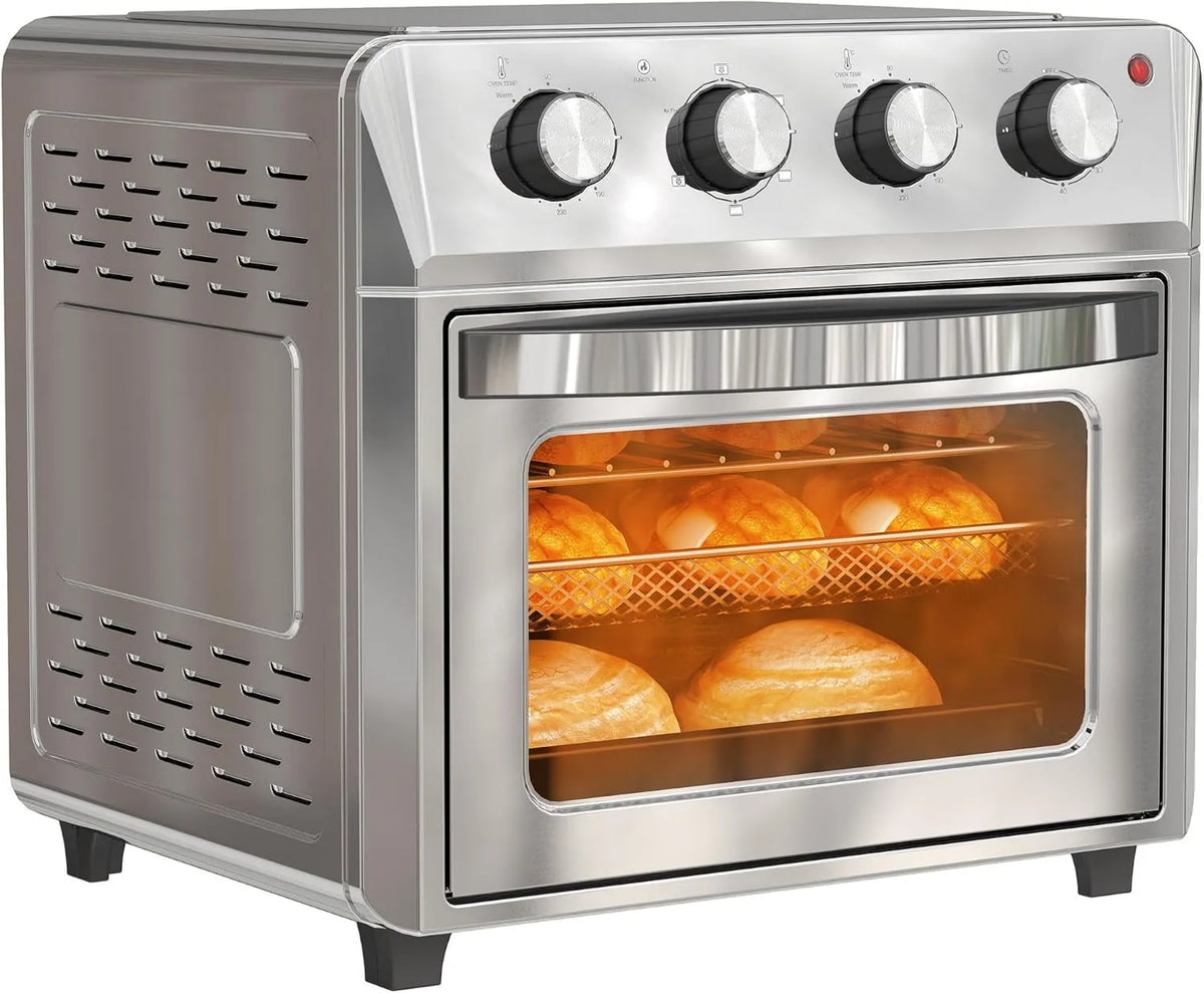 Forno elétrico, 24 L, 1600 W, 90 a 230 °C, temporizador, grelha, compacto, 60 min temporizador, forno de miniconvecção HOMCOM 24L 1600W 90-230 °C Prata