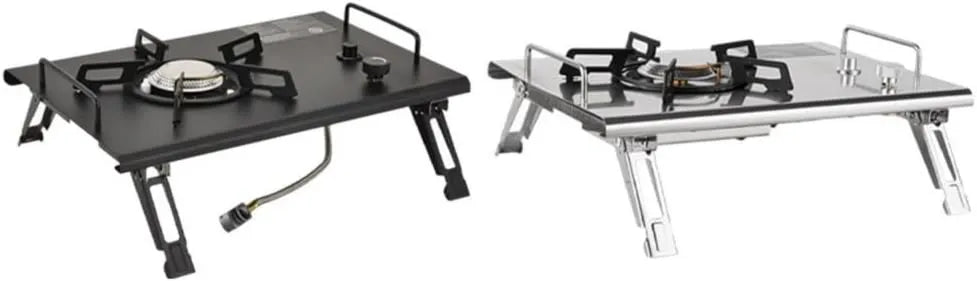 Accarugty Cozinha com forno, portátil, exterior, camping, aço inoxidável, fogão de caminhada dobrável, equipamento de cozinha