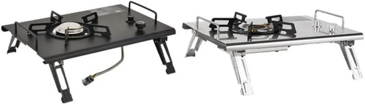 Accarugty Cozinha com forno, portátil, exterior, camping, aço inoxidável, fogão de caminhada dobrável, equipamento de cozinha